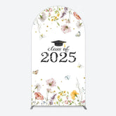 Aperturee - Simple Floral Class Of 2025 Graduation Arch Backdrop